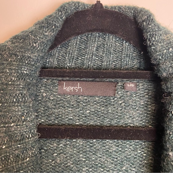 🐑 KERSH green wool blend cardigan - Picture 3 of 7